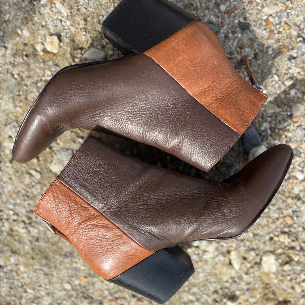 Dolce Vita Brown and Tan Ankle Boots